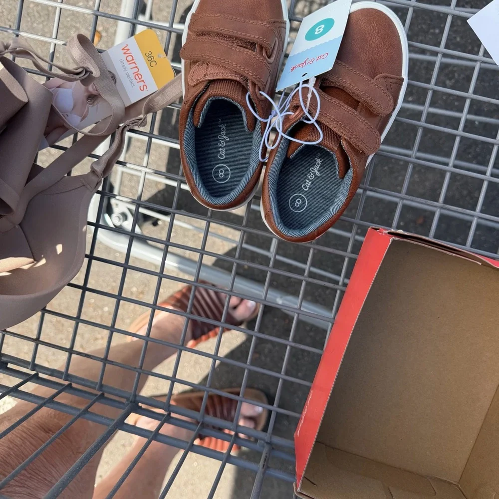 Cat & Jack size 8 brown boys shoes new in box